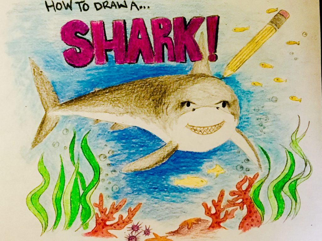 cute shark drawing for kids